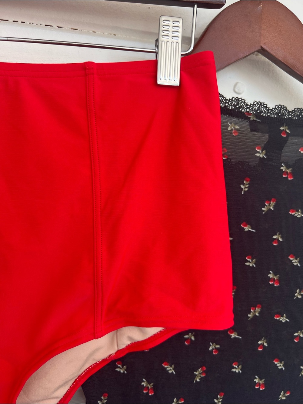 J. Crew Coral / Tomato Red High-rise Retro Style Full-Coverage Bikini. S. NWOT. - Picture 3 of 8